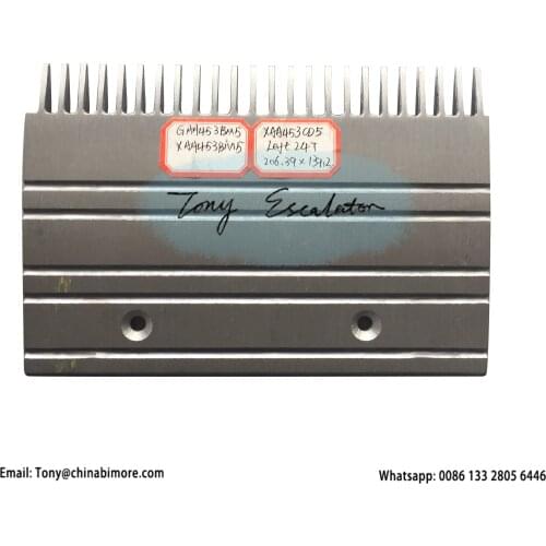 Escalator Aluminum Comb Plate GAA453BM5 L206mm Hole Pitch 102mm Left 24 Teeth