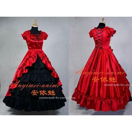Gothic Lolita Dress Punk Medieval Gown Long Dress Evening Dress Cosplay Costume Princess Custom-made[G644]