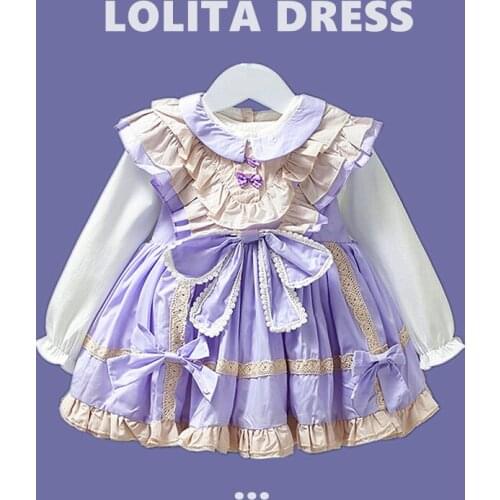 Spanish Baby Dress Vintage Lolita Princess Turkish Baby Dresses Ball Gown Birthday Party Children Clothes Eid Bridesmaid Frock