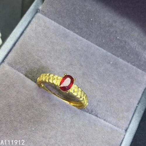 KJJEAXCMY fine jewelry natural Ruby 925 sterling silver new adjustable gemstone women ring support test luxury classic
