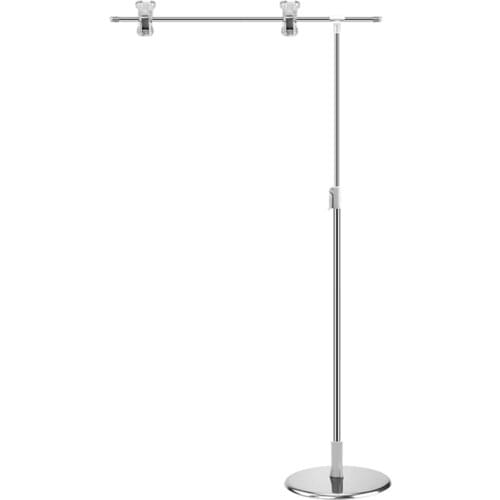L Bracket Adjustable Height Stainless Steel Pole POP Shelf Desk Table Top Advertising Poster Banner Hanging Clip Display Stand