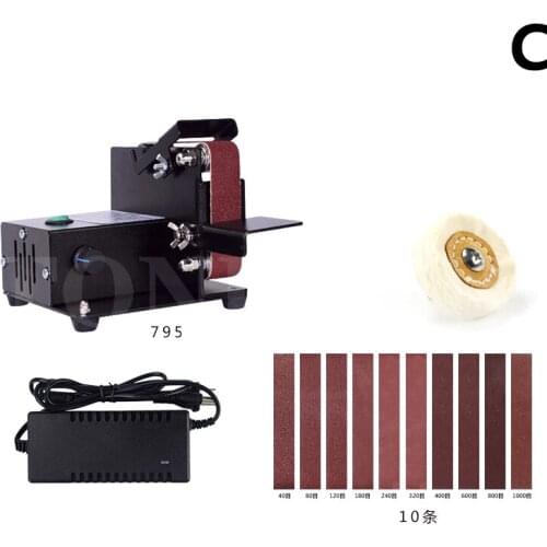 180W Small Mini Electric Belt Machine DIY Polishing Machine Knife Sharpening Machine Blade Machine Desktop Grinding Machine