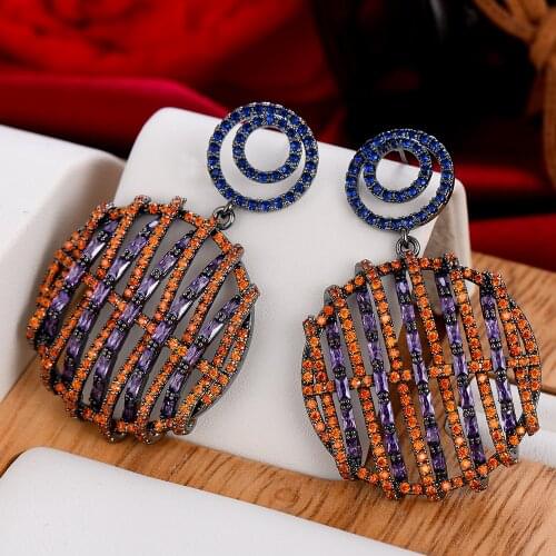 Missvikki 2021 Charm Romantic Round Drop Earrings for Women Fine Bridal Wedding Party Occasion Top Shiny Cubic Zircon Jewelry