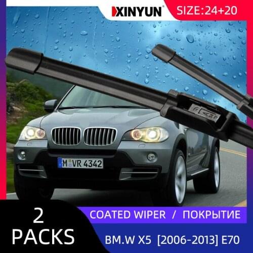 LHD Coated wiper Front Rear Wiper Blades Set For BMW X5 E70 2006 - 2013 Windshield Windscreen Front Rear Window 24"+20"