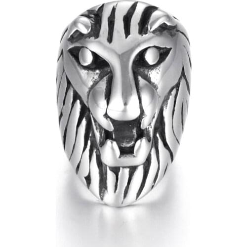 Stainless Steel Lion Bead Polished 8mm Large Hole Metal Beads Slide Charms for DIY Bracelet Jewelry Making Accessories