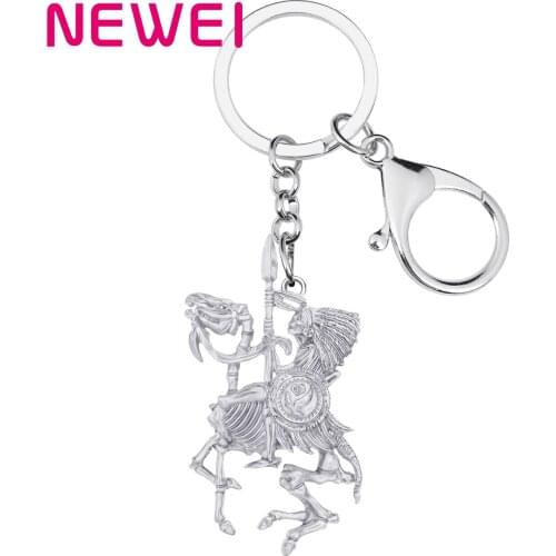 Newei Halloween Alloy Antique Gold Plated Soldier Skull Keychains Dragon Keyring Jewelry For Women Kids Festival Gift Bag Charms