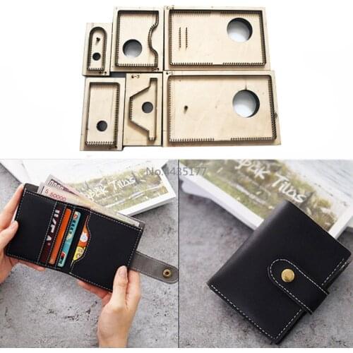 New Japan Leather Template Leathercraft Sewing Pattern Tools Accessory Men Wallet card bag Pattern 9x11cm