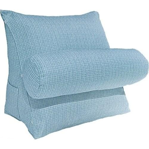 Pure Color Triangle Neck Pillow Sofa Bedhead Cushion Leisure Big Backrest Multi-color Office Waist Back Bed Backrest Pillows