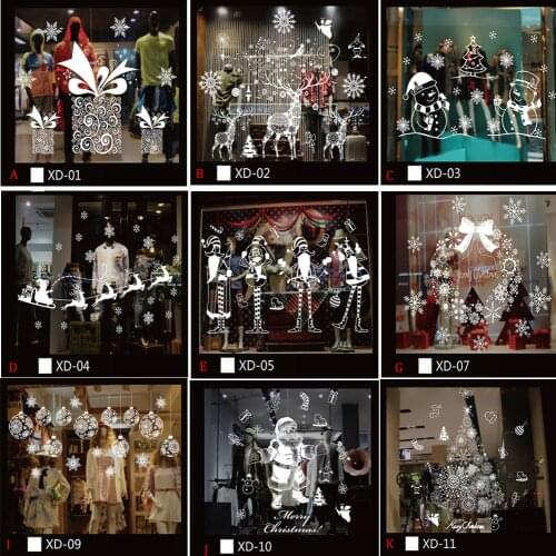 Christmas Snowman Removable Home Vinyl Window Wall Stickers Decal Decor Hot Sale Christmas Transparent window Wallpaper Shop