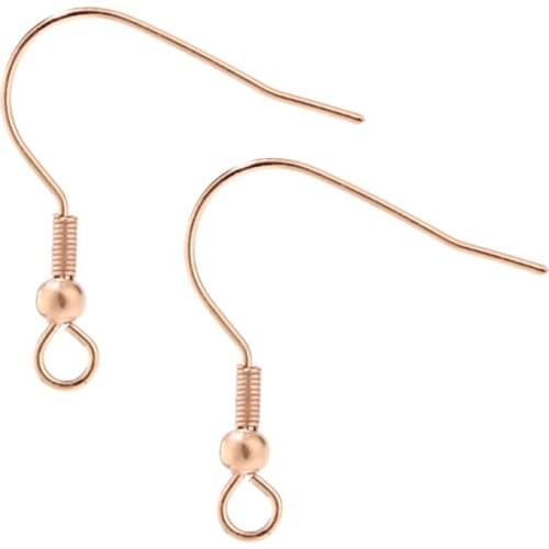 Rose gold stainless Steel Earring Hooks Jewelry Making Findings