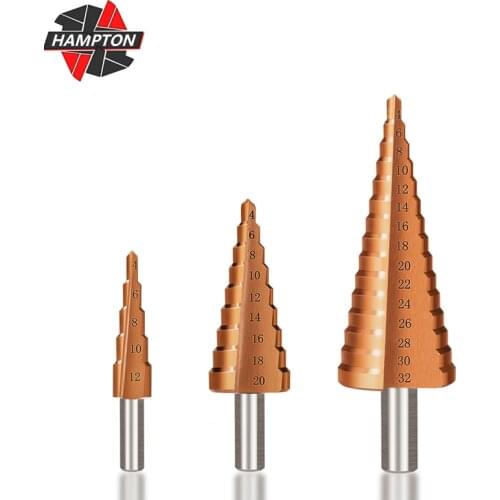 4-12mm 4-20mm 4-32mm HSS Straight Groove Step Drill Bit TiCN Coated Core Drill Bit Wood Metal Hole Cutter Core Drilling Tools