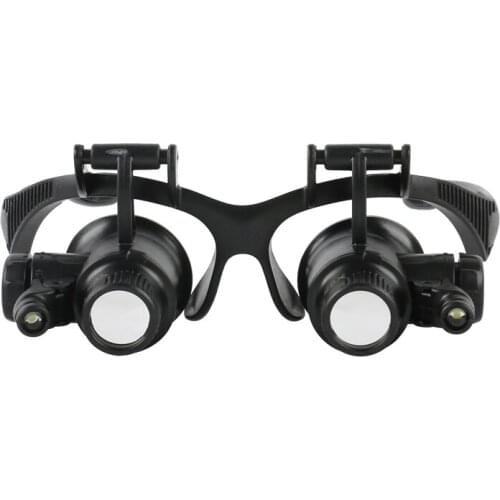 2.5X 4X 6X 8X 10X 15X 20X 25X Headband Type Magnifier Lens LED Light Glasses Magnifier For Watch Repair Jewelry Work