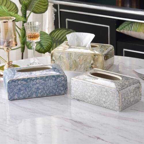 Tissue Boxes Ceramic Towel Paper Holder Napkin Cases Removable Tissue Holder Living-Room Home Office Decorative Supplies
