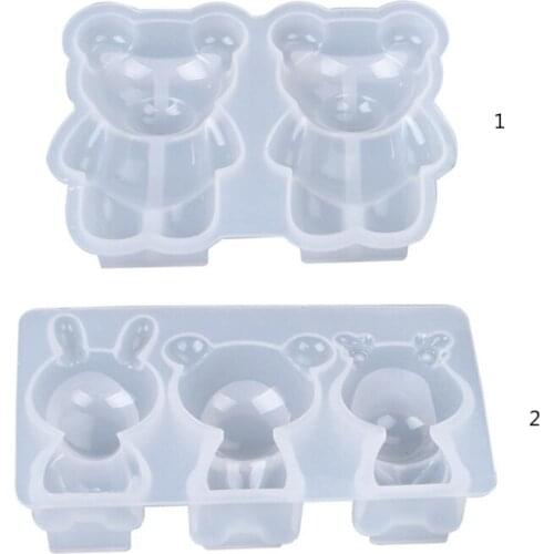 DIY Crafts Decoration Crystal Epoxy Resin Mold Bear Doll Ornament Silicone Mould