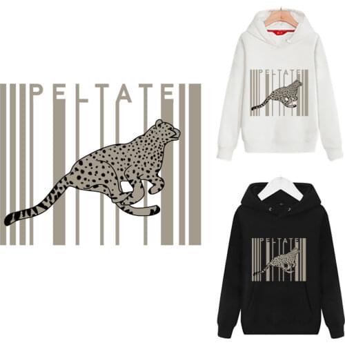 Beauty Leopard Iron On Stickers For clothes Letters Thermo stickers On Girls Clothes Iron On Patch DIY Clothing Accessories