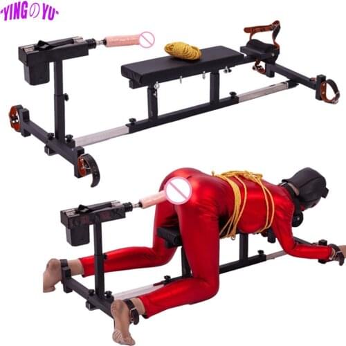 Unisex K9 Bondage Frame Leather Handcuffs Wrist Cuffs Neck Collar Dildo Dog Slaves Devices Sex Machine BDSM Sex Toys for Couples