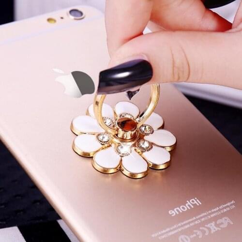 Universal 360 Rotating cute Cartoon Rhinestone Cellphone Accessories Finger Ring Stent Mobile phone holder stand for iphone phon