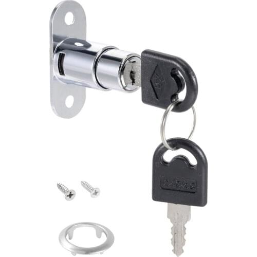 Uxcell 1pcs 23mm 32mm 40mm Length 19mm 3/4-inch Cylinder Dia Plunger Lock Keyed Alike Keyed Different Zinc Alloy Chrome Finish