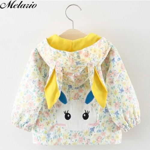 Melario Spring Autumn New Baby Girl Jacket Rabbit Girls Windbreaker Fashion Children Outerwear Infant Toddler Coat Kids Clothes