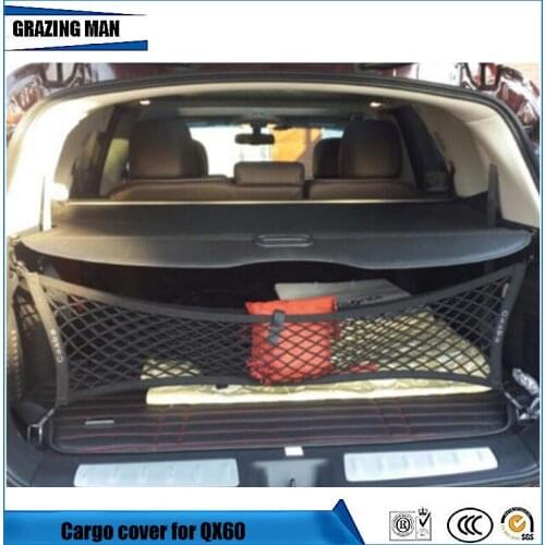 High quality Car Rear Trunk Security Shield Cargo Cover For 16-18 QX60 2016 2017 2018 ( black, beige)