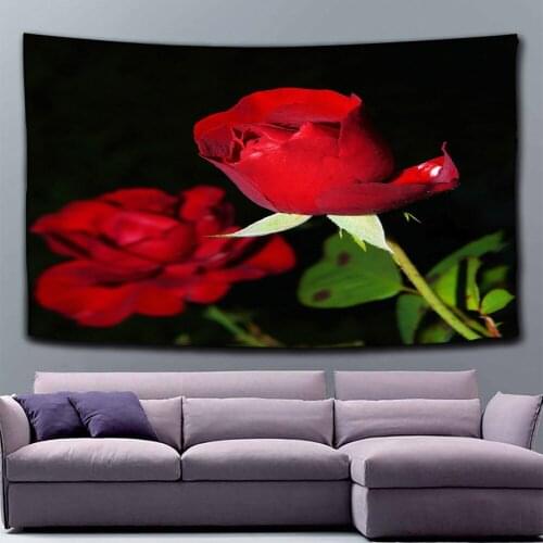 Colorful Flower Blanket Indian Tapestry Lotus Rose Flower Wall Hanging Tapestry Wall Cloth Hippie Boho Bedspread Table Cloths