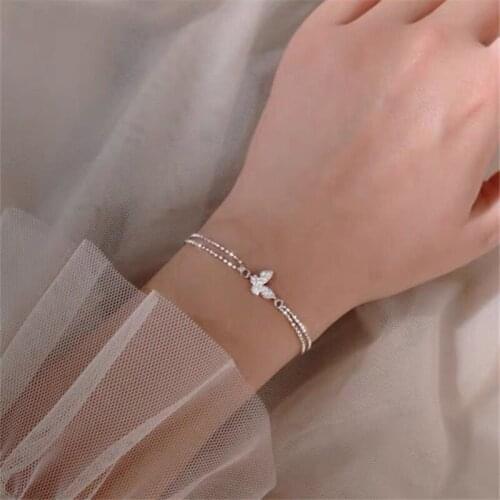 925 Sterling Silver Jewelry Charming Butterfly Chain Bracelet Adjustable Bangle For Women Girl Wedding Jewelry 2020