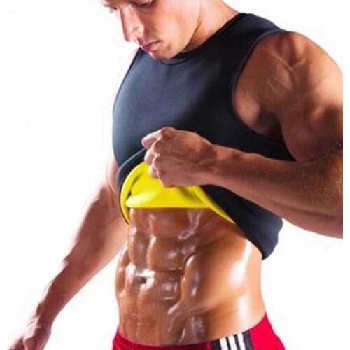 Mens Slimming Vest Sport Ultra Sweat Neoprene Gym Fitness Waist Training Vest with Zipper Men Weight Loss Running Vest