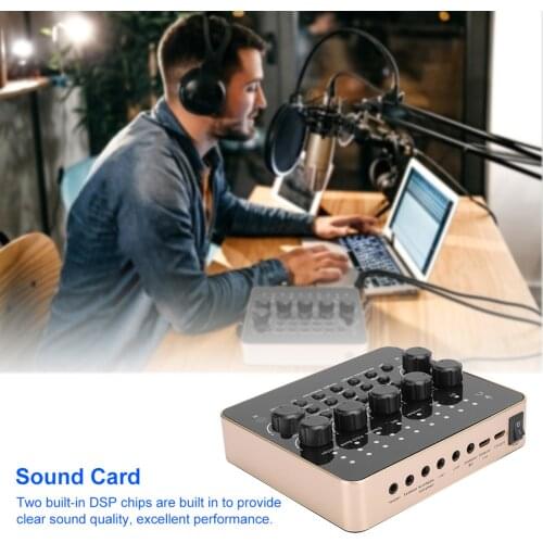 V10 Live Broadcast Sound Card USB External Interface Microphone Sound Card for Computer Pc Mobile Phone Live Broadcast