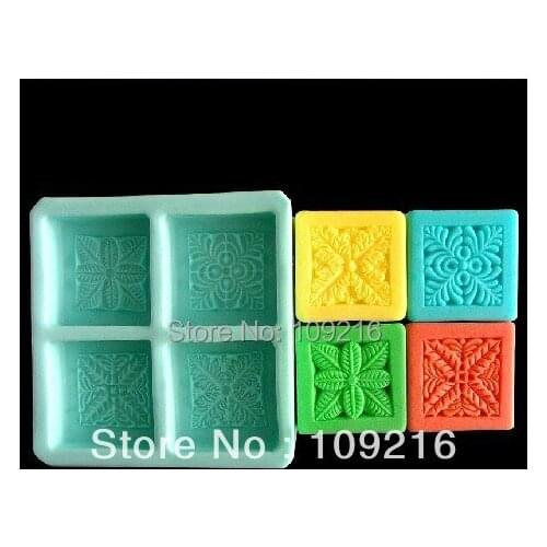 1pcs Four Style Flowers (R0088) Silicone Handmade Soap Mold Crafts DIY Mold