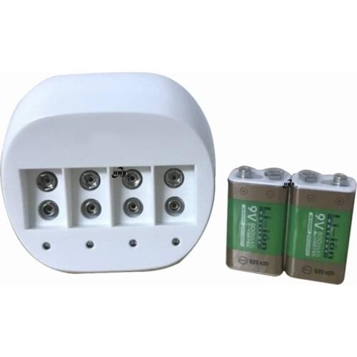 2pcs 9v battery 800mAh 9V lithium battery 9 Volt Li-Ion lithium Battery +Dedicated 4 slots 9v charger Hurry to act