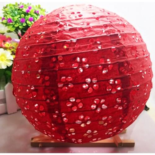 20-25-30cm Decorative Hollow round Red Paper Lantern Ball Festival Supplies Chinese Paper Lantern For Wedding Party Decoration