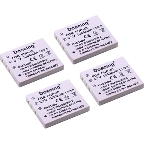 4* 1200mAh Rechargeable Battery NP-40 NP-40N NP-40ND FNP-40 for Fujifilm Cameras FinePix F402 F403 F420 F455 F460 F470 F480 Zoom
