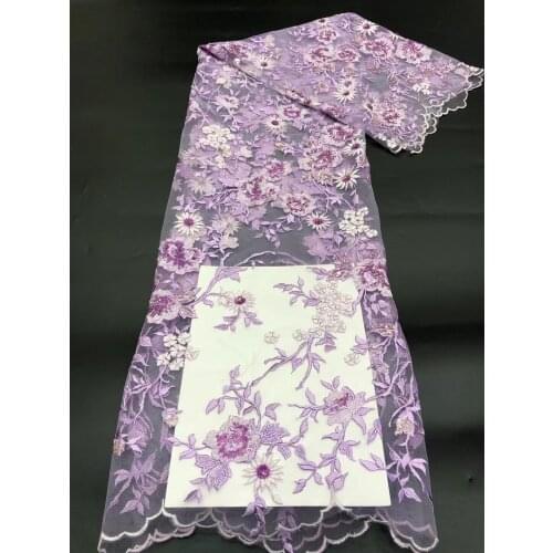 Bestway S-4188810 Latest African French Tulle Lace High Quality Party Luxury Sequins Embroidery Nigerian Lace Fabric