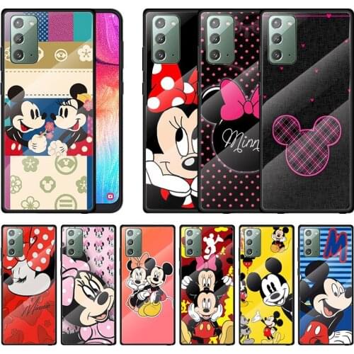 Pink Minnie Mickey Mouse For Samsung Note 20 10 9 8 Ultra Lite Plus A70 A50 A40 A30 A20 A10 Tempered Glass Phone Case