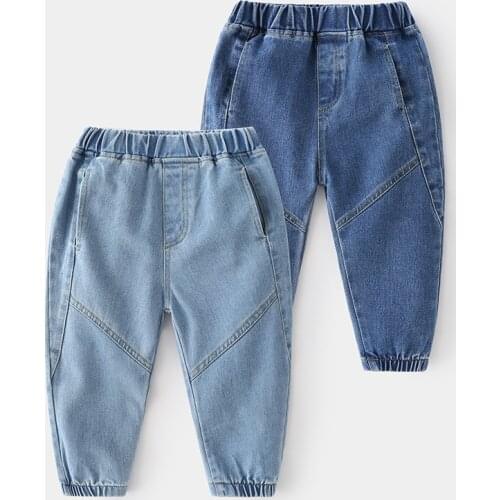 Kids Boys Jeans for 2-8 Yrs 2020 Autumn Kids Clothes Pants Denim Clothing Children Baby Boy Casual Solid Elastic Long Trousers