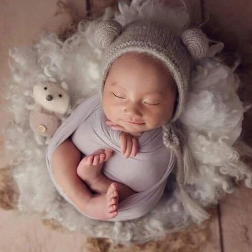 Dia= 40-45cm Photo Shoot Posing Wool Blanket For Newborn Baby Photography Props Fotografia Basket Filler Photoshoot Accessories