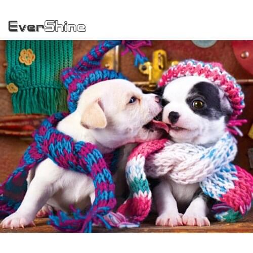 Evershine 5D DIY Diamond Painting Dog Rhinestone Picture Diamond Embroidery Sale Animals Crafts Home Decoration