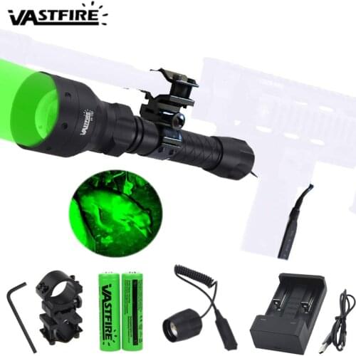 XP-E2 Tactical Hunting Flashlight Zoomable 500 Yards 55mm Lens UF-1405 pistol Torch+Rifle Scope Mount+2*18650+USB Charger+Switch