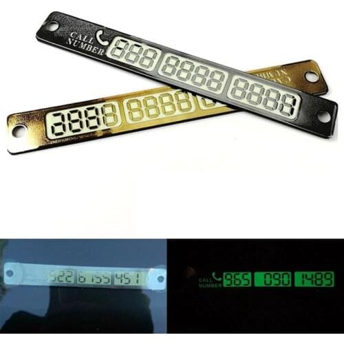 Temporary Car Parking Card Sticker Telephone Number Card Notification Night Light Sucker Plate Car Styling Phone Number Card