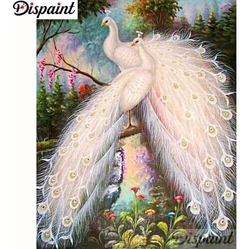Dispaint 5d Diamond Painting Full Square/Round "Animal peacock" Picture Of Rhinestone DIY Diamond Embroidery Home Decor A27523