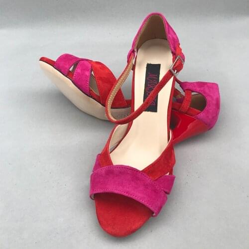 Classical Flamenco Dance Shoes Argentina Tango Shoes pratice shoes MST6273RRS Leather Hard Sole 7.5cm 9cm heel available