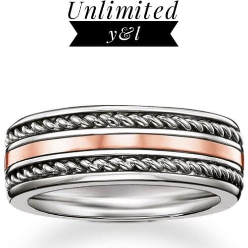 Rose Gold Color Rope Rings Punk Style Silver Fashion Jewelry Accessories for Women and Men Eternity Love Gifts