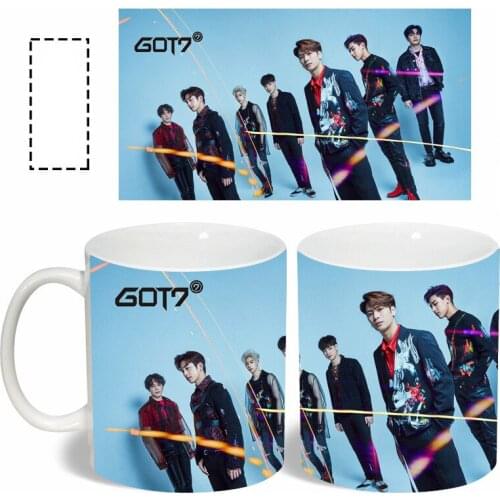 Kpop GOT7 Water Cup YuGyeom BamBam Jackson Mark Junior JB YoungJae Poster Novelty Color Changing Mug Coffee Milk Drinking Cup