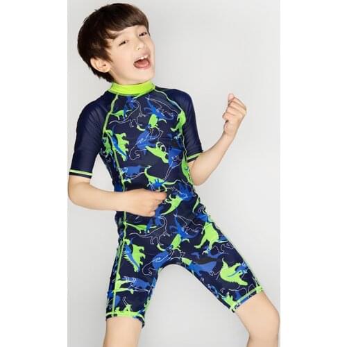 Julysand Boys Swimwear High-end One Piece BathingSuit Children Dinosaurs Cartoon printed SwimSuit UV protection Boy Rash Guards