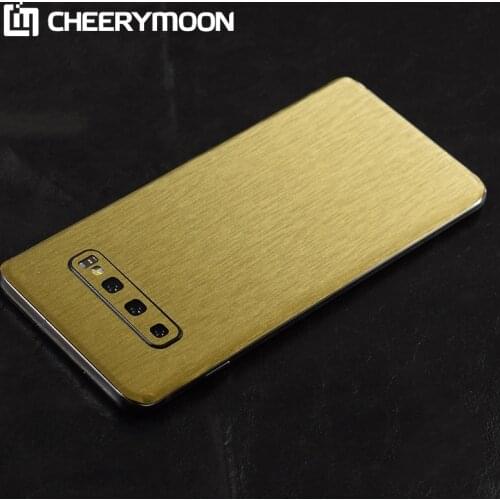 HOT!Metal Brushed Pattern Decorative Back For Samsung Galaxy S10+S9 S21 Note 9 10 20 S20 Ultra Protector Plus Back Film Stickers