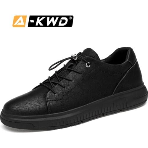 Fashion Black Mens Shoes Casual Leather Height Increase Sapato Masculino Couro Big Size leather Shoe 36-47 Breath Men Sneakers