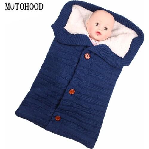 MOTOHOOD Velvet Baby Winter Stroller Blankets Newborn Muslin Baby Swaddle Wrap Kids Blanket Knitted winter Fleece Sleeping Bag