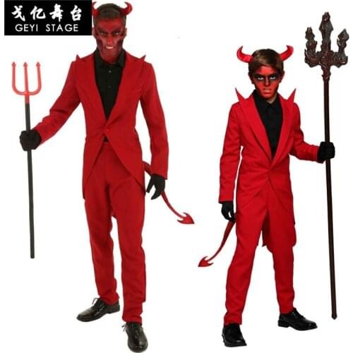 Adult Mens Hooded Evil Red Demon Evil Costumes Cosplay Clothes Uniform Robe Fancy Cosplay Clothing Scary Costumes halloween