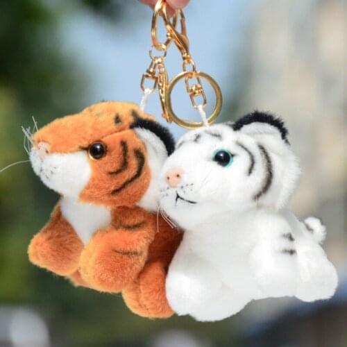 New lifelike cute12cm plush soft simulation Siberian tiger pendant Keychain Bag decoration good quality funny toy kids gift