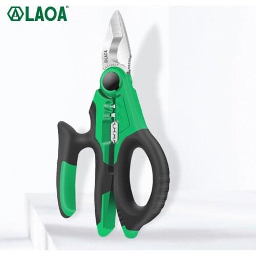 LAOA Stainless Steel Electrician Scissors 1.5-4mm² Wire Cutter Wire Stripping Cutting Terminal Crimping Tools Taiwan